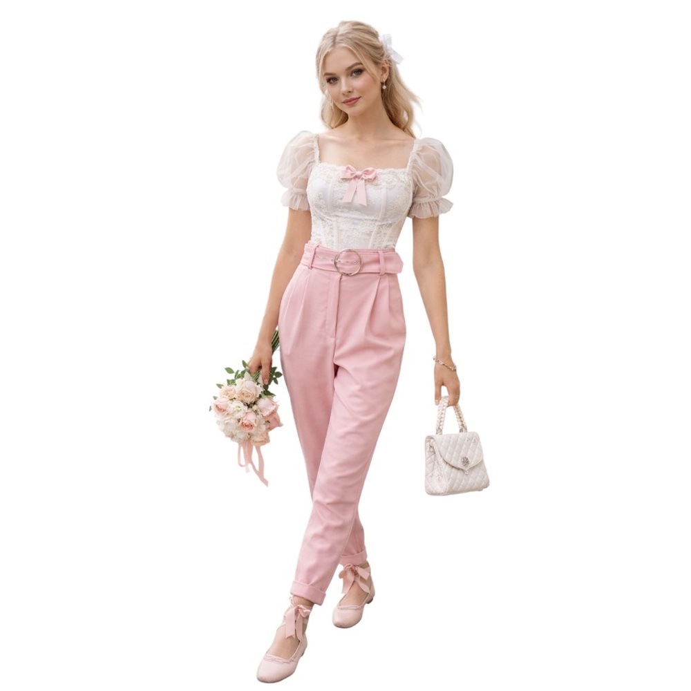 For Love & Lemons Talia Pants – Pink – Size Small (NWT)